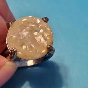 Elegant Cream Stone Ring Size 5.5